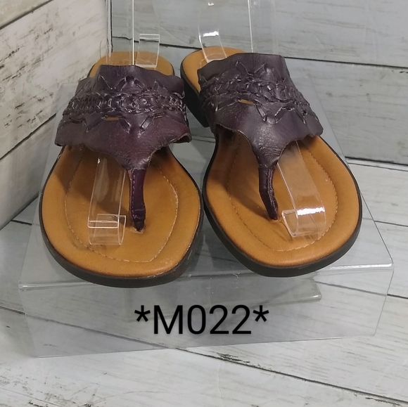 Duck Head Wmns 9M Plum Purple Braided Leather Thong SlipOn Pool Park Sandals - Picture 6 of 6